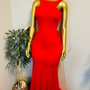 Xscape Vibrant Red Maxi Dress